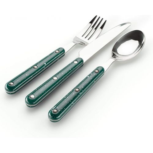  GSI Outdoors Pioneer 12 Piece Cutlery Set, Camping Flatware - Green