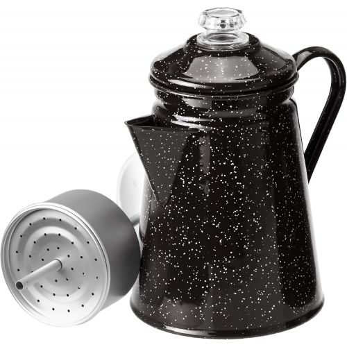  GSI Outdoors Percolator Coffee Pot 8 Cup Enamelware for Brewing Coffee over Stove & Fire - Ideal for Campsite, Cabin, RV, Kitchen, Groups, Backpacking