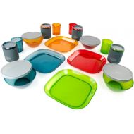 GSI Outdoors - Infinity 4 Person Deluxe Nesting Table Set Multicolor Durable, Break Resistant Plates, Bowls, Mugs and Cups