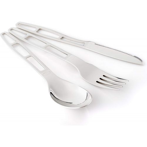  GSI Outdoors Glacier Stainless 3 pc. Cutlery Set for Camping and Backpacking