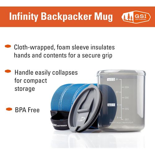  GSI Outdoors Infinity Lightweight BPA-Free Backpacker Mug for Camping & Outdoors