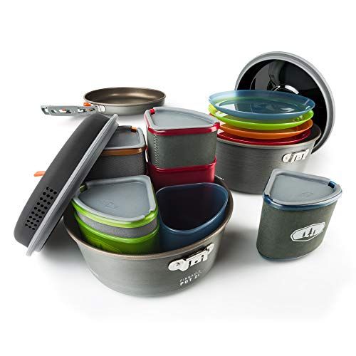  GSI Outdoors, Pinnacle Camper Cooking Set for Camping and Backpacking, 2 to 4 Person