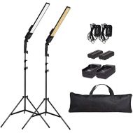 LED Video Light Battery Powered Photography Light Portable Handheld Wand,Dimmable 2800-5500K Photo Studio Light Kit with NP-550 Li-ion Battery and Stand for Portrait, YouTube,Outdoor Video