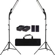 LED Video Light Battery Powered Photography Light Portable Handheld Wand,Dimmable 2800-5500K Photo Studio Light Kit with NP-970 Li-ion Battery and Stand for Portrait, YouTube,Outdoor Video