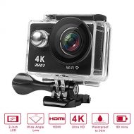 GSPON Wifi Action Camera 4K Ultra HD 12MP 30M Waterproof DV Camcorder 170 Degree Wide Angle Lens Sports Camera 2 Inch LCD Screen with Accessories Kit for Outdoor Cycling Swimming S