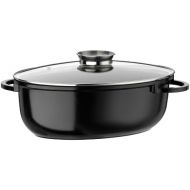 GSW 410588 Gourmet Ceramica Induktion Brater XXL oval mit Aroma-Glasdeckel 42x27cm / ca. 10,0 Liter, Aluguss, schwarz gesprenkelt, 42 cm, 4-Einheiten