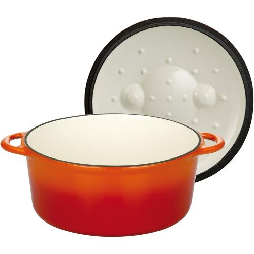  GSW 717243 Shadow Kochtopf mit Deckel 24cm / ca. 4,0 Liter, Gusseisen, orange/Creme, 24 cm, 2-Einheiten