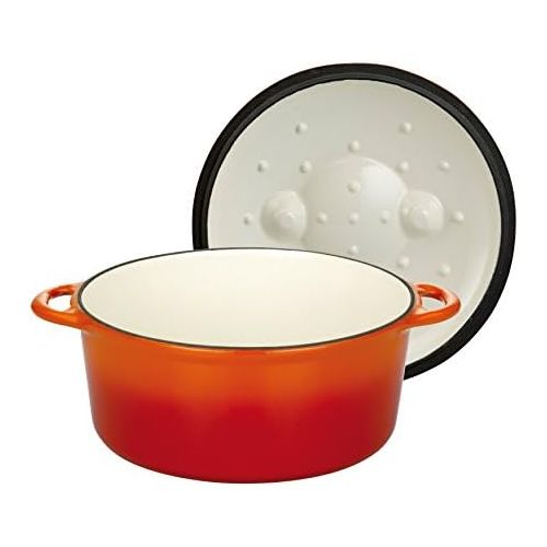  GSW 717243 Shadow Kochtopf mit Deckel 24cm / ca. 4,0 Liter, Gusseisen, orange/Creme, 24 cm, 2-Einheiten