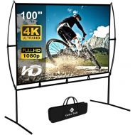 [아마존베스트]N\A Projector Screen with Stand Foldable Portable Movie Screen 100 Inch（16：9）, HD 4K Double Sided Projection Screen Indoor Outdoor Projector Movies Screen for Home Theater (100 Inch)