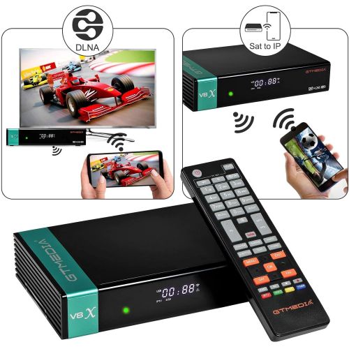  [아마존베스트]GTMEDIA V8X HD DVB-S/S2/S2X FTA Digital Satellite Receiver, Free to Air Built-in 2.4G WiFi TV Sat Decoder Supports Intelsat 901 at 27.5°W BBC Channel