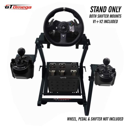  GT Omega Racing Wheel Stand for Logitech G920 G29 G923 Driving Force Gaming Steering Wheel, Pedals & Gear Shifter Mount V2, PS4, Xbox, Ferrari, PC-Tilt-Adjustable to Ultimate Sim R