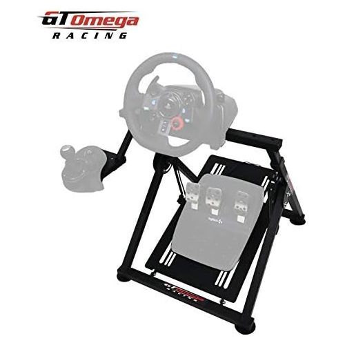  GT Omega Apex Racing Wheel Stand for Logitech Fanatec Clubsport Thrustmaster Gaming Steering Wheel Pedal & Shifter Mount, TX T500 T300 G29 G920 PS4 Xbox Foldable Tilt-Adjustable fo