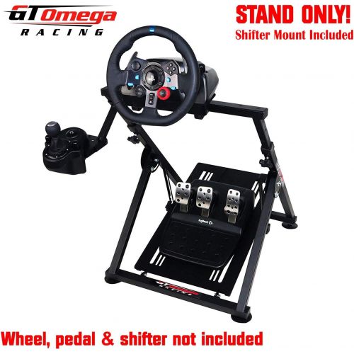  GT Omega Apex Racing Wheel Stand for Logitech Fanatec Clubsport Thrustmaster Gaming Steering Wheel Pedal & Shifter Mount, TX T500 T300 G29 G920 PS4 Xbox Foldable Tilt-Adjustable fo