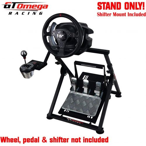  GT Omega Apex Racing Wheel Stand for Logitech Fanatec Clubsport Thrustmaster Gaming Steering Wheel Pedal & Shifter Mount, TX T500 T300 G29 G920 PS4 Xbox Foldable Tilt-Adjustable fo