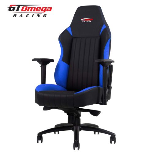  GT Omega EVO XL Racing Office Chair Black and Blue Leather