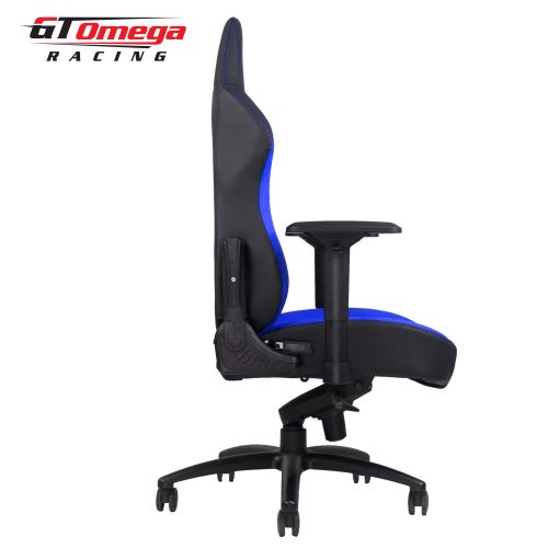  GT Omega EVO XL Racing Office Chair Black and Blue Leather