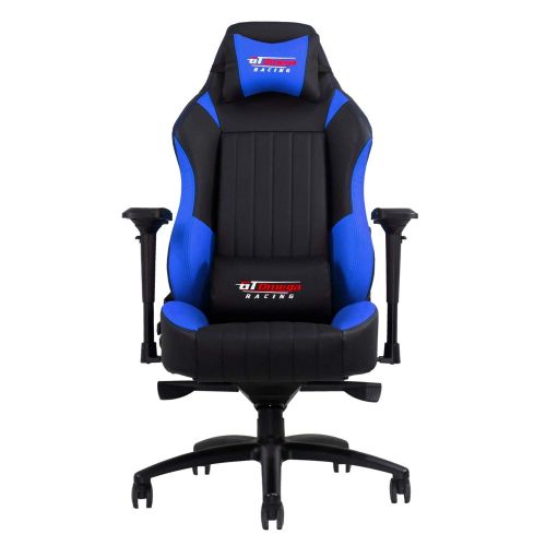  GT Omega EVO XL Racing Office Chair Black and Blue Leather