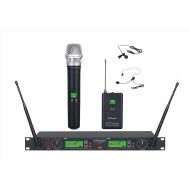 GTD Audio 2x800 Channel UHF Diversity Wireless Hand-held Microphone Mic System 733 (2 Hand held mics)