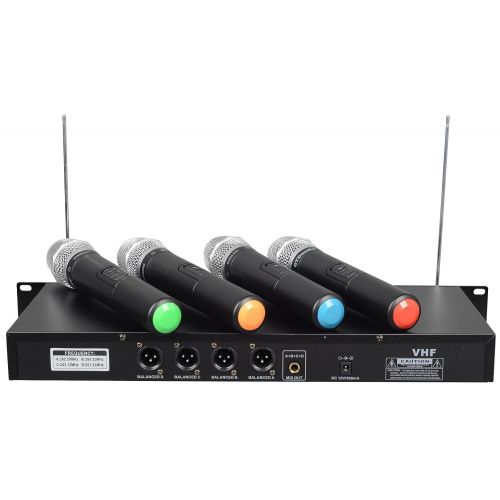  GTD Audio G-380H VHF Wireless Microphone System with 4 Hand held mics