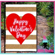 /GTHolidayShop Happy Valentines Day - Welcome Sign - Yard Decor - Valentines - Hearts - Personalized - Home Decoration - Burlap Love Home Valentines