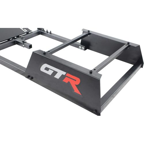  GTR Simulator GTA Model Majestic Black Frame with Adjustable Black Leatherette Racing Seat Racing Driving Gaming Simulator Cockpit Chair