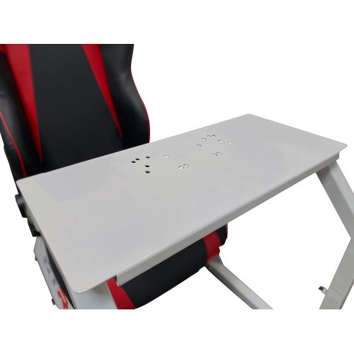  GTR Simulator GTA Model Silver Frame with Adjustable Black Red Leatherette Racing Seat Racing Driving Gaming Simulator Cockpit Chair