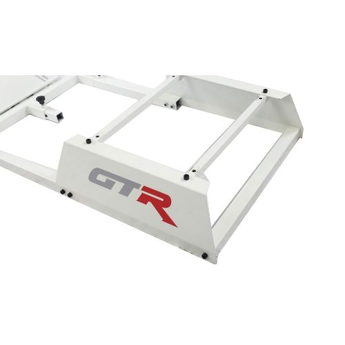  GTR Simulator GTA-WHT-S105LBKRD GTA Model Racing Simulator White Frame with BlackRed Real Racing Seat, Driving Simulator Cockpit Gaming Chair with Gear Shifter Mount