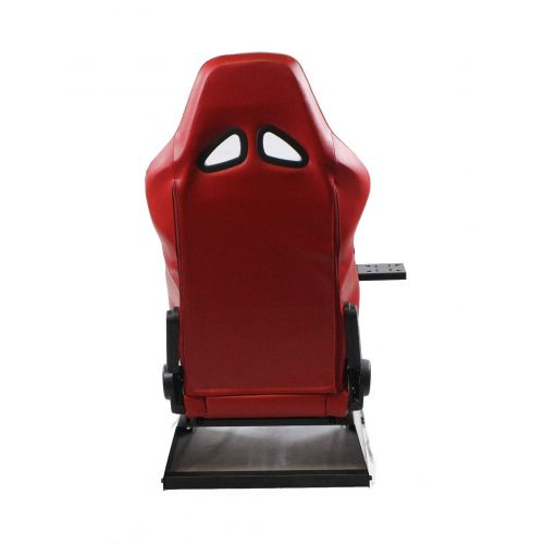  GTR Simulator GTR Racing Simulator GTA-BLK-S105LRDWHT- GTA Model Black Frame with RedWhite Real Racing Seat, Driving Simulator Cockpit Gaming Chair with Gear Shifter Mount