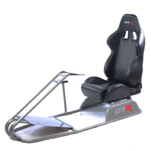  GTR Simulator - GTS Model with Adjustable Racing Seat - Driving Racing Simulator Cockpit with Gear Shifter Mount