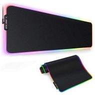 Gtracing RGB Gaming Mouse Pad-Large Extended Soft LED Mousepad with 12 Lighting Modes, Computer Keyboard Mousepads Mat,Big Desk Mat for Laptop Office Home-31.5 X 12 Inch-Black