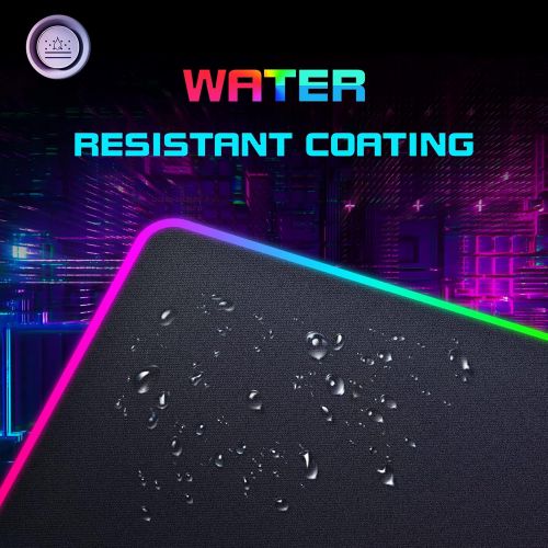  Gtracing RGB Gaming Mouse Pad-Large Extended Soft LED Mousepad with 12 Lighting Modes, Computer Keyboard Mousepads Mat,Big Desk Mat for Laptop Office Home-31.5 X 12 Inch-Black