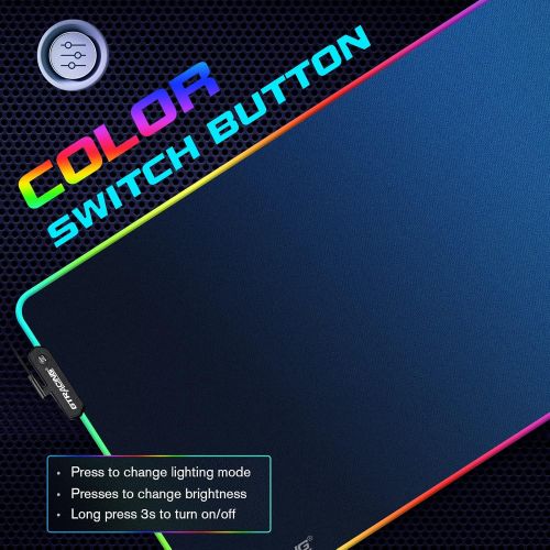  Gtracing RGB Gaming Mouse Pad-Large Extended Soft LED Mousepad with 12 Lighting Modes, Computer Keyboard Mousepads Mat,Big Desk Mat for Laptop Office Home-31.5 X 12 Inch-Black