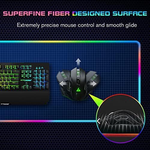  Gtracing RGB Gaming Mouse Pad-Large Extended Soft LED Mousepad with 12 Lighting Modes, Computer Keyboard Mousepads Mat,Big Desk Mat for Laptop Office Home-31.5 X 12 Inch-Black