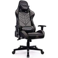 GTRACING Gaming Chair Ergonomic Office Racing Chair Backrest and Seat Height Adjustment Computer Chair with Pillows Recliner Swivel Rocker Tilt E-Sports Chair (007-Gray)