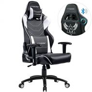 GTRACING Music Gaming Chair with Bluetooth Speakers【Patented】 Audio Racing Office Chair Heavy Duty 400lbs Ergonomic Multi-Function E-Sports Chair for Pro Gamer GT899 Gray