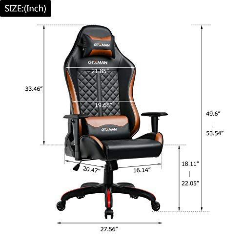  GTXMAN Gaming Office Chair Premium PU Leather Racing Executive Video Game Chair Multi-Function Ergonomic Computer Desk Chair GT008