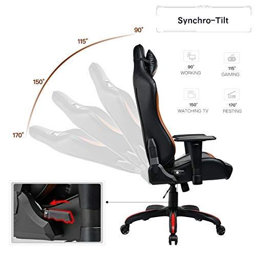  GTXMAN Gaming Office Chair Premium PU Leather Racing Executive Video Game Chair Multi-Function Ergonomic Computer Desk Chair GT008