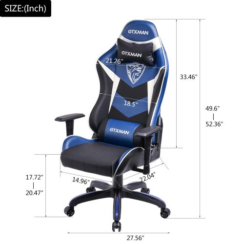  GTXMAN Gaming Chair Racing Style Video Game Chair Premium PU Leather Ergonomic Heavy Duty Office Racing Chair E-Sports X-006