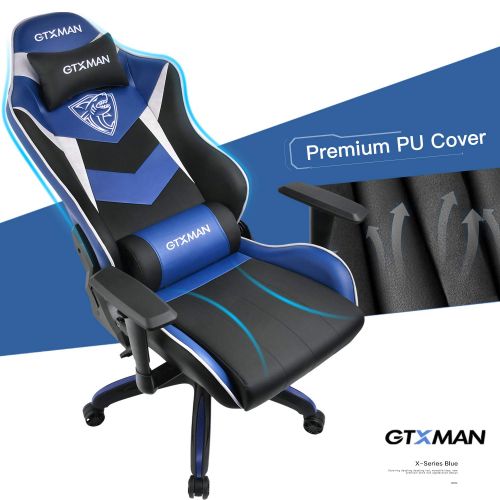  GTXMAN Gaming Chair Racing Style Video Game Chair Premium PU Leather Ergonomic Heavy Duty Office Racing Chair E-Sports X-006