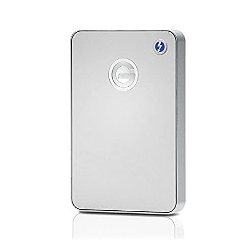  G-Technology 1TB G-DRIVE mobile with Thunderbolt and USB 3.0 Portable External Hard Drive, Silver - 0G03040-1