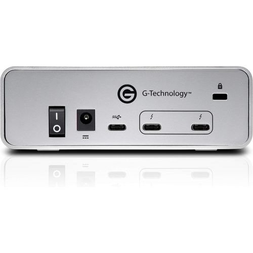  G-Technology 10TB G-DRIVE with Thunderbolt 3 and USB-C Desktop External Hard Drive, Silver - 0G05378