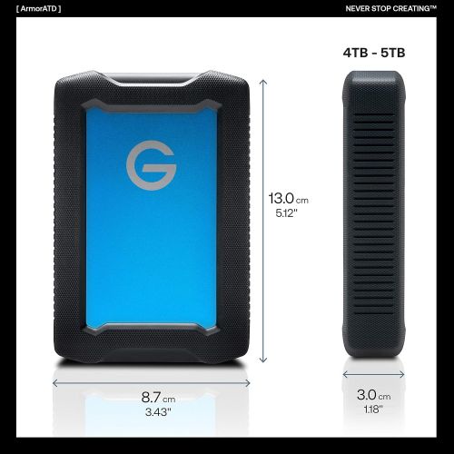  [아마존베스트]G-Technology 5TB ArmorATD All-Terrain Rugged Portable External Hard Drive - USB-C, USB 3.1 Gen 1 - 0G10478-1