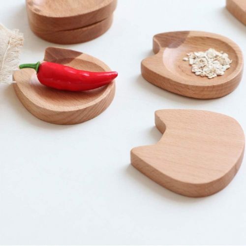  [아마존베스트]GUANGE 4 Pieces Wooden Dip Bowls Japanese Style, Wooden Sauce Dishes Cat Shaped, Retro Wooden Seasoning Dishes, Sauce Wooden Dishes for Snack Sushi Fruit Appetizer Dessert