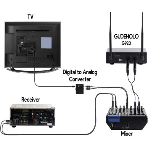  GUDEHOLO Wireless Microphone System with case, Metal UHF Dual Handheld 20 Channels Professional Cordless Mic System for Church, DJ, Karaoke,Wedding, Home KTV Set