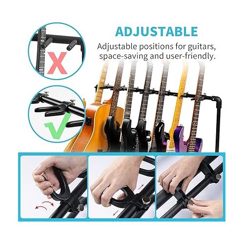  GUITTO GGS-11 Multi Guitar Rack Stand Foldable GPB-02 Guitar Pedalboard Fixture Blocks with Carry Bag