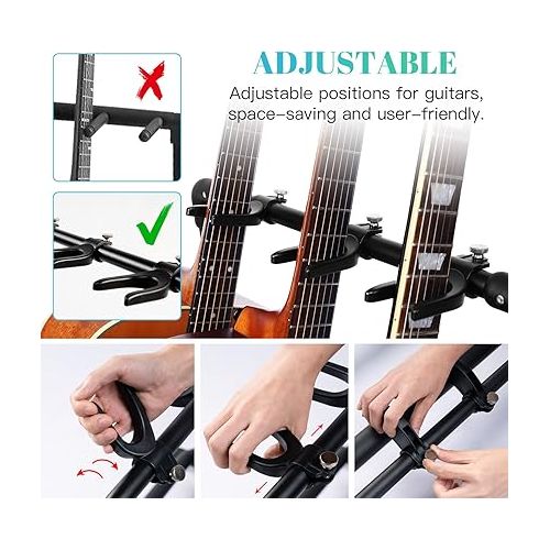  GUITTO GGS-12 Multi Guitar Rack Stand Foldable GPB-03 Guitar Pedalboard Fixture Blocks with Carry Bag