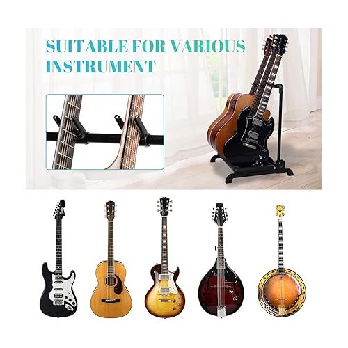  GUITTO GGS-12 Multi Guitar Rack Stand Foldable GPB-03 Guitar Pedalboard Fixture Blocks with Carry Bag