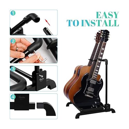  GUITTO GGS-12 Multi Guitar Rack Stand Foldable GPB-03 Guitar Pedalboard Fixture Blocks with Carry Bag