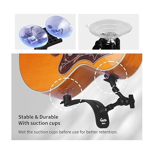  GUITTO Guitar Balance Support - Classical Guitar Support Foot Stool, Ergonomic Design, Quick Adjustment (Lock) Angle, Suitable for Classical and Acoustic Guitars with a lacquer finish GGR-01