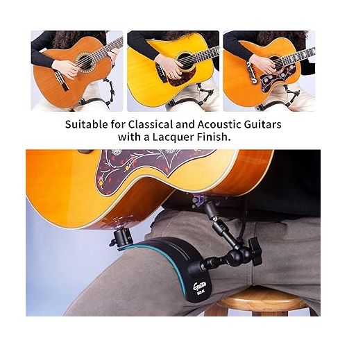  GUITTO Guitar Balance Support - Classical Guitar Support Foot Stool, Ergonomic Design, Quick Adjustment (Lock) Angle, Suitable for Classical and Acoustic Guitars with a lacquer finish GGR-01